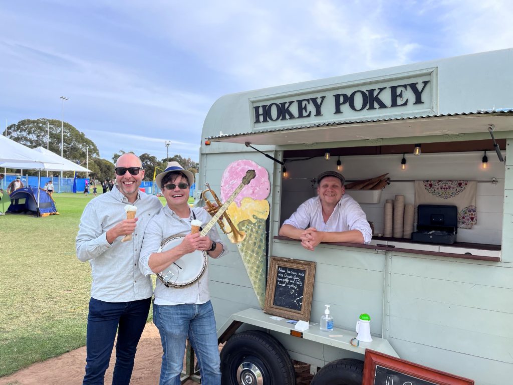 Atlantic Street Band with Hokey Pokey ice cream truck at a West Torrens Council event